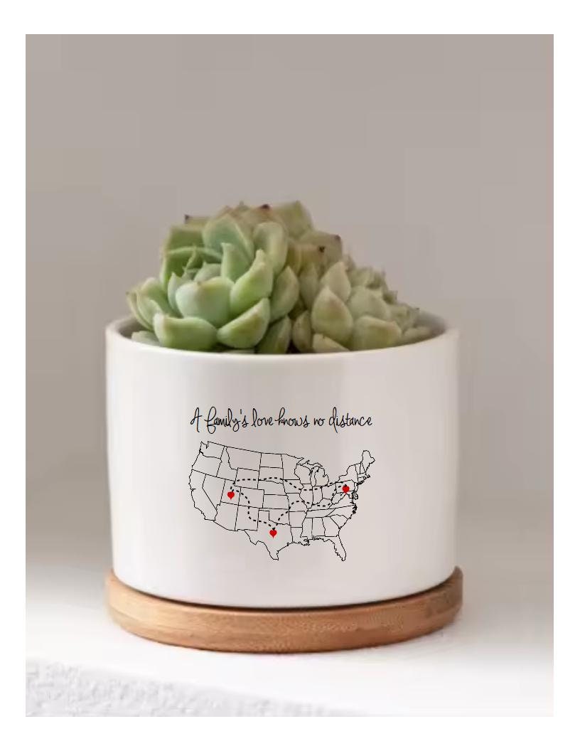 A Family's love Knows no Distance Personalized Succulent Pot Christmas –  Beantown Burlap