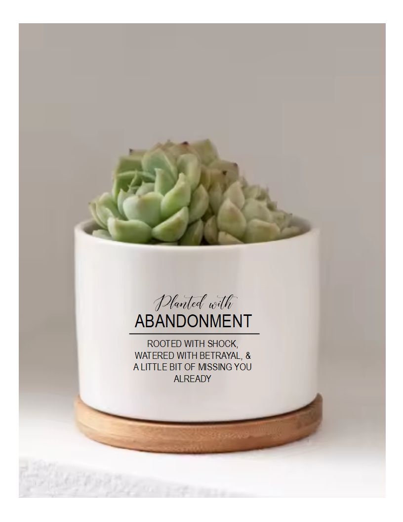 send a succulent to someone Planted with Abandonment Succulent Moving Away Gift Coworker Leaving Flower Goodbye Coworker Gift Funny Retirement Gift Personalized Gift