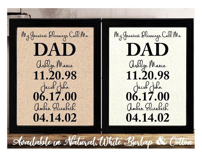 Father's Day Gift for Dad, Personalized Gift for Dad, Easter Gift Idea, My Greatest Blessings Call Me Dad, Family Date Sign, Gift for Dad