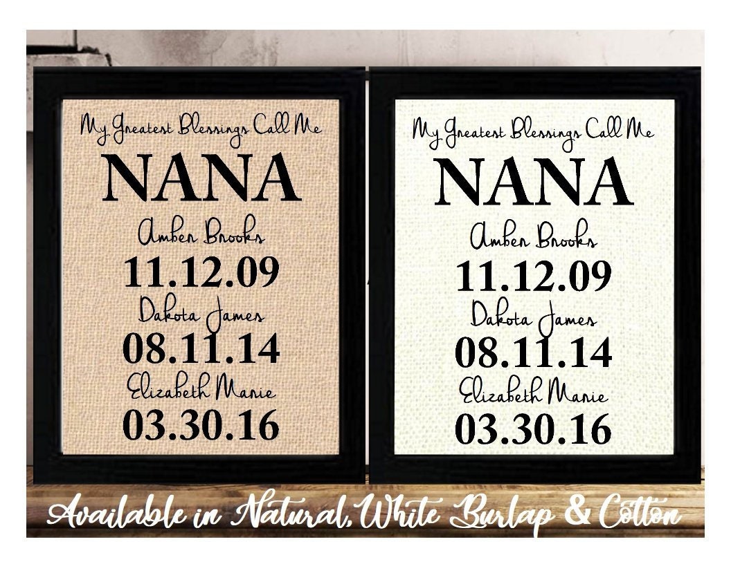 Christmas Gift for Nana, Personalized for Nana from Grandkid, Christmas Gift Idea, My Greatest Blessings Call Me Nana, Family Date Sign