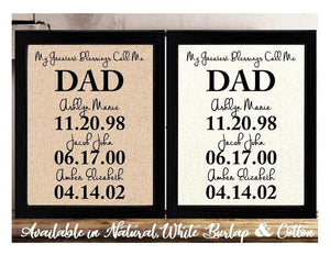 Birthday Gift for Papa, Personalized Gift for Papa, Father's day Gift DAD Christmas, My Greatest Blessings Call Me Papa, Family Date Sign