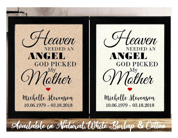 Sympathy Gifts for Mother | Mother Memorial | Personalized Loss of Mother Sign | Mother Passed Away | Mother Condolence | Funeral Print