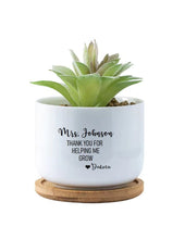 Thank you appreciation Gift for Teacher End of School Year Gift Teacher Custom Personalized Succulent Planter Thank you for helping me grow