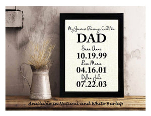 Father's Day Gift for Dad, Personalized Gift for Dad, Easter Gift Idea, My Greatest Blessings Call Me Dad, Family Date Sign, Gift for Dad