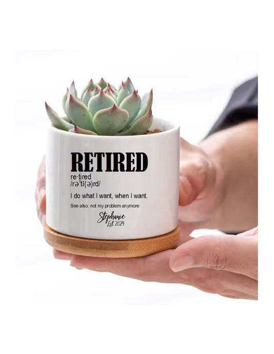 Personalized Retirement Gift for Coworker Retirement Going Away Farewell Gifts Happy Retirement Succulent Pot Retirement Gifts For Women