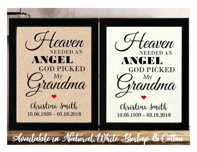 Sympathy Gifts for Grandma | Grandma Memorial | Personalized Loss of Grandma Sign | Grandma Passed Away | Grandma Condolence | Funeral Print