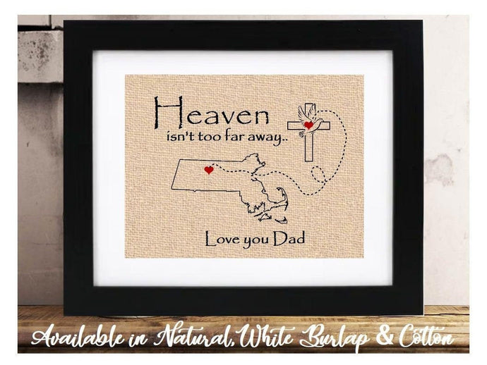 Personalized Sympathy Gift | Heaven isn't too Far Away | Loss of Child Miscarriage | Bereavement gift | Condolence Gift | Loss of Mom Dad