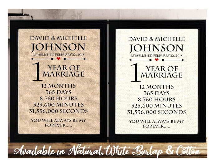 1 year of Marriage | 1st Anniversary Wedding Gift for Wife | Wedding Anniversary Gift for Husband | Personalized Anniversary Gift Mom & Dad