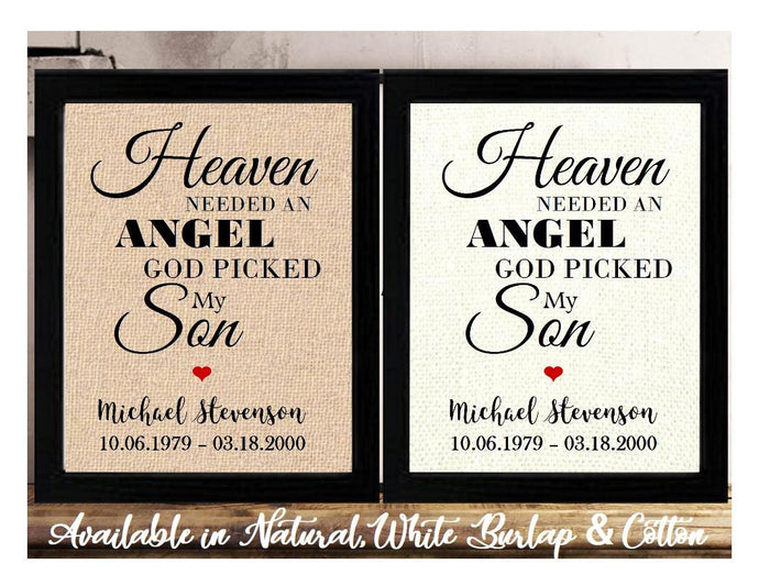 Sympathy Gifts for Son | Son Memorial | Personalized Loss of Son Sign | Son Passed Away | Son Condolence | Funeral Print