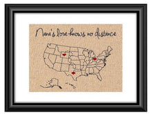 Personalized Nana's Love know no distance Christmas Gift for Nana | Birthday Gift States Map | Long Distance | Gift for Nana | Christmas