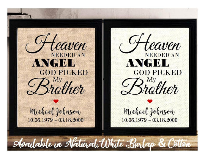 Sympathy Gifts for Brother | Brother Memorial | Personalized Loss of Brother Sign | Brother Passed Away | Brother Condolence | Funeral