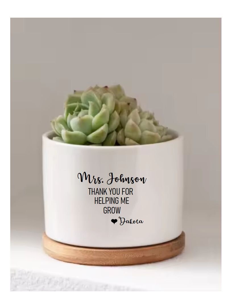 teacher appreciation succulent plant Thank you appreciation Gift for Teacher End of School Year Gift Teache – Beantown Burlap