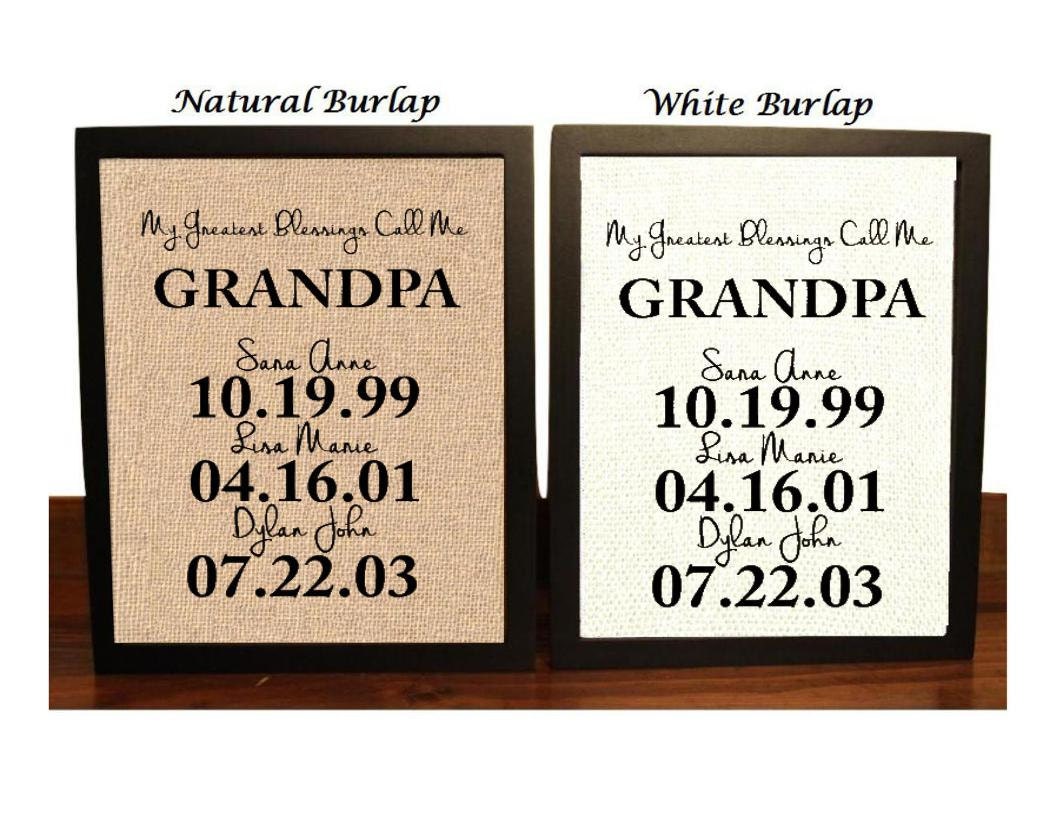 Fathers Day Gift for Grandpa, Personalized Gift for Grandpa, Christmas Gift Idea, My Greatest Blessings Call Me Grandpa, Family Date Sign