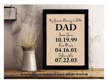 Personalized Fathers Day Gift for Dad , Fathers Day Gift from Kids, My Greatest Blessings Call Me Dad, Family Date Sign, Gift for Dad