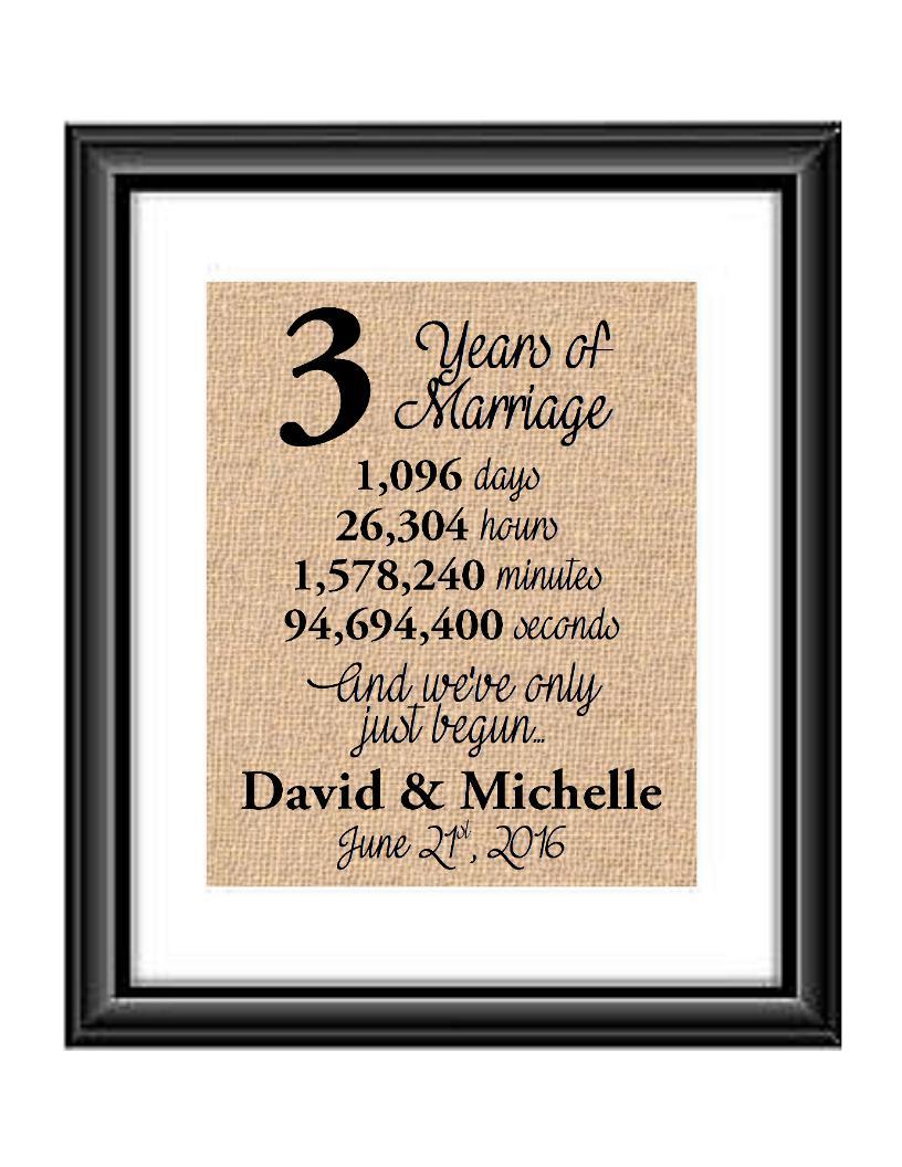 Years of Marriage And We've Only Just Begun Anniversary Burlap