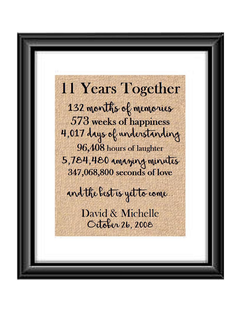 11 Years Together And The Best is Yet to Come Anniversary Burlap or Co –  Beantown Burlap