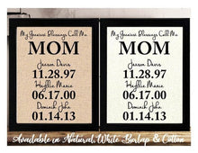 My Greatest Blessings Call Me MOM Burlap or Cotton Print