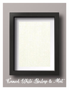 Framed White Burlap Print with Mat